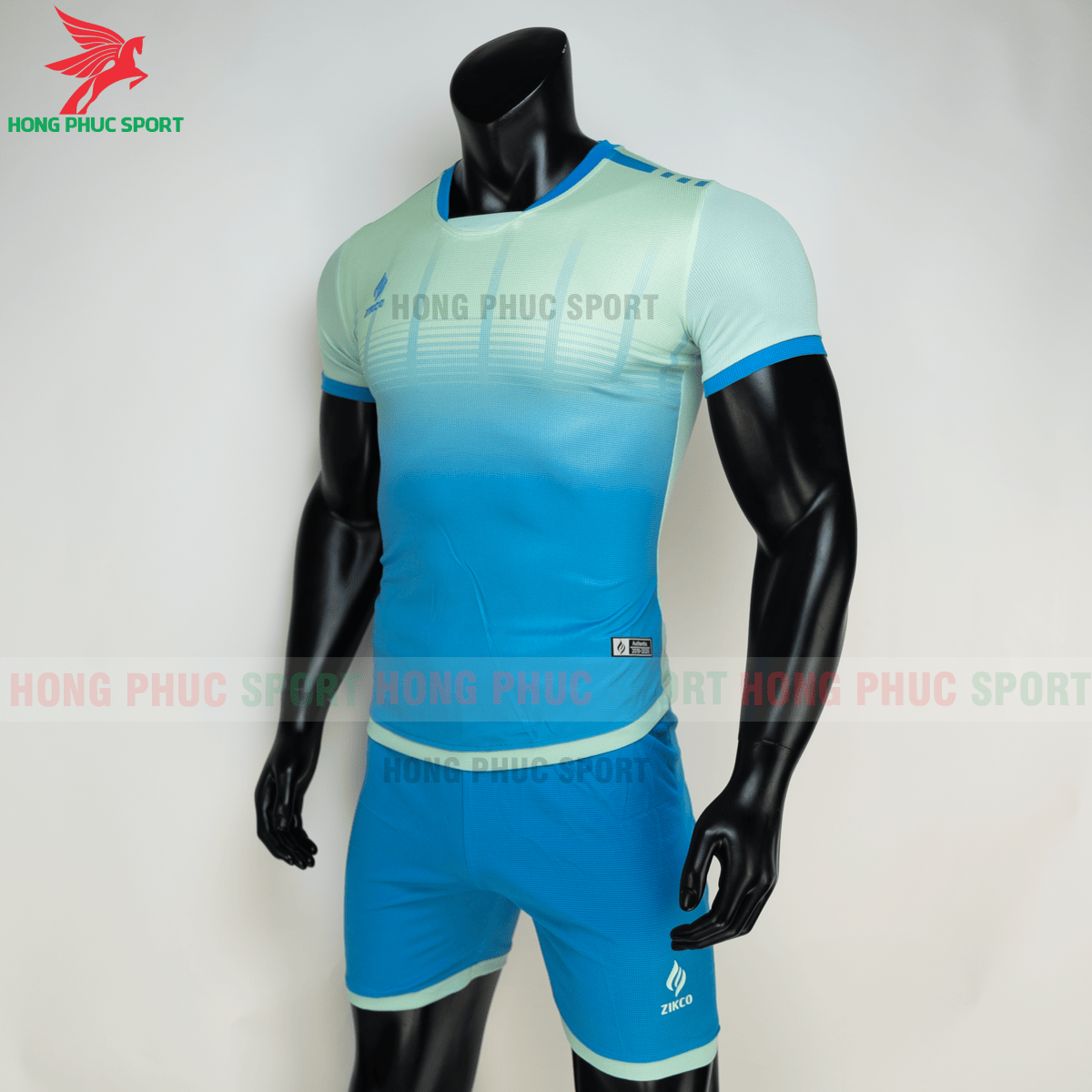 Áo đá banh không logo ZIKCO Z01 2021 màu Xanh ngọc (trái)
