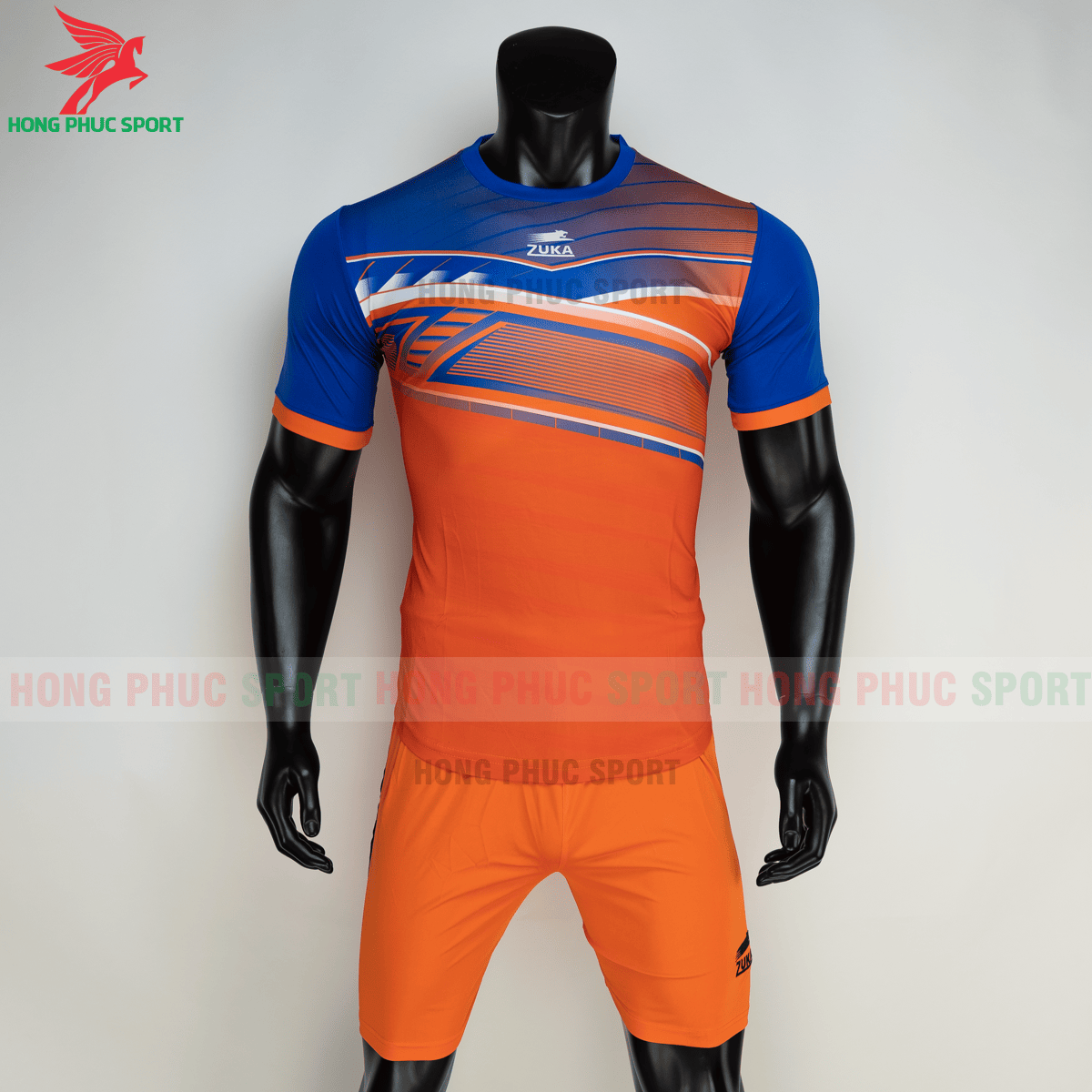 Áo đá banh không logo ZUKA 01 2021 màu Cam (trước)
