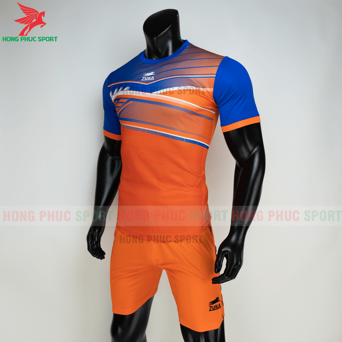Áo đá banh không logo ZUKA 01 2021 màu Cam (trái)