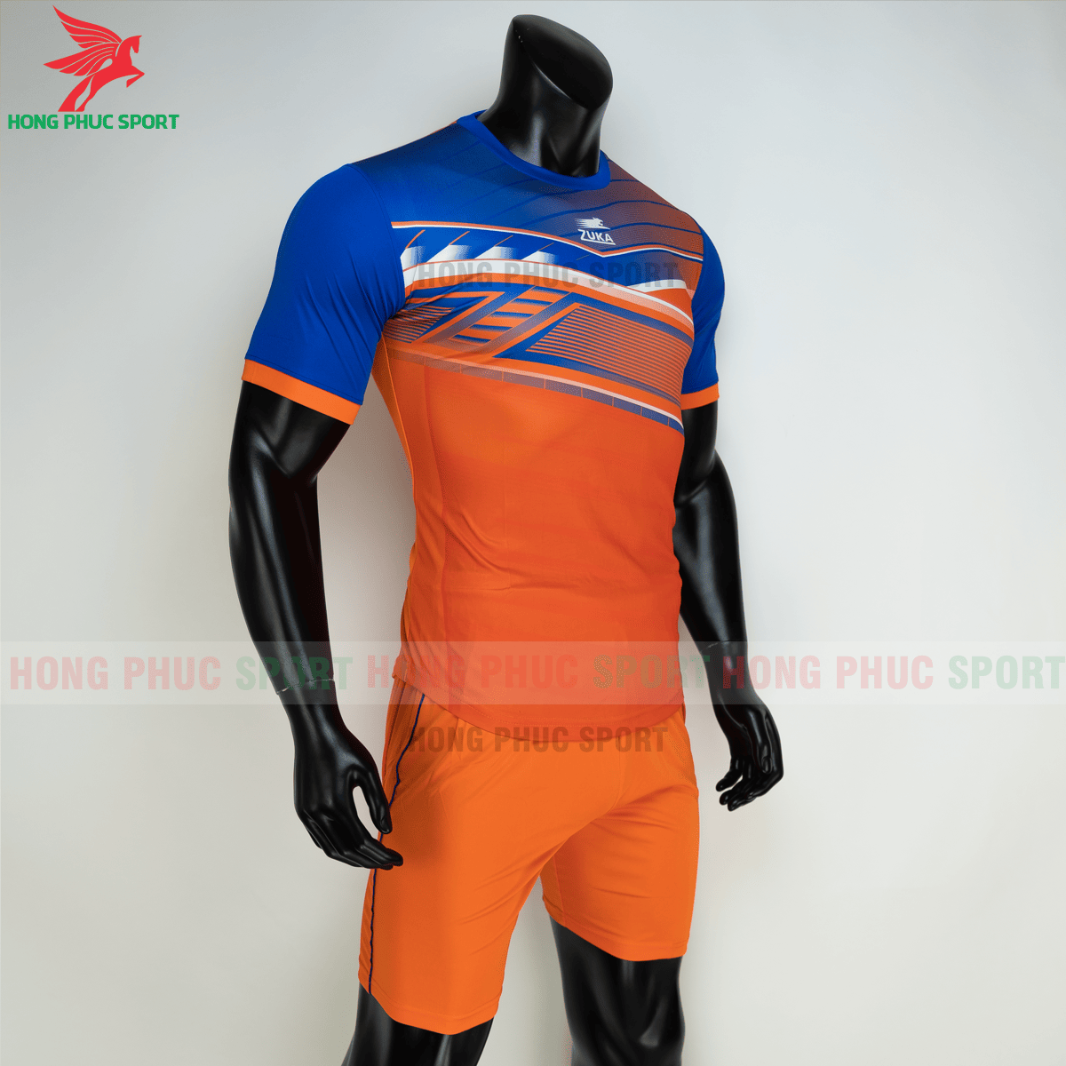 Áo đá banh không logo ZUKA 01 2021 màu Cam (trái)