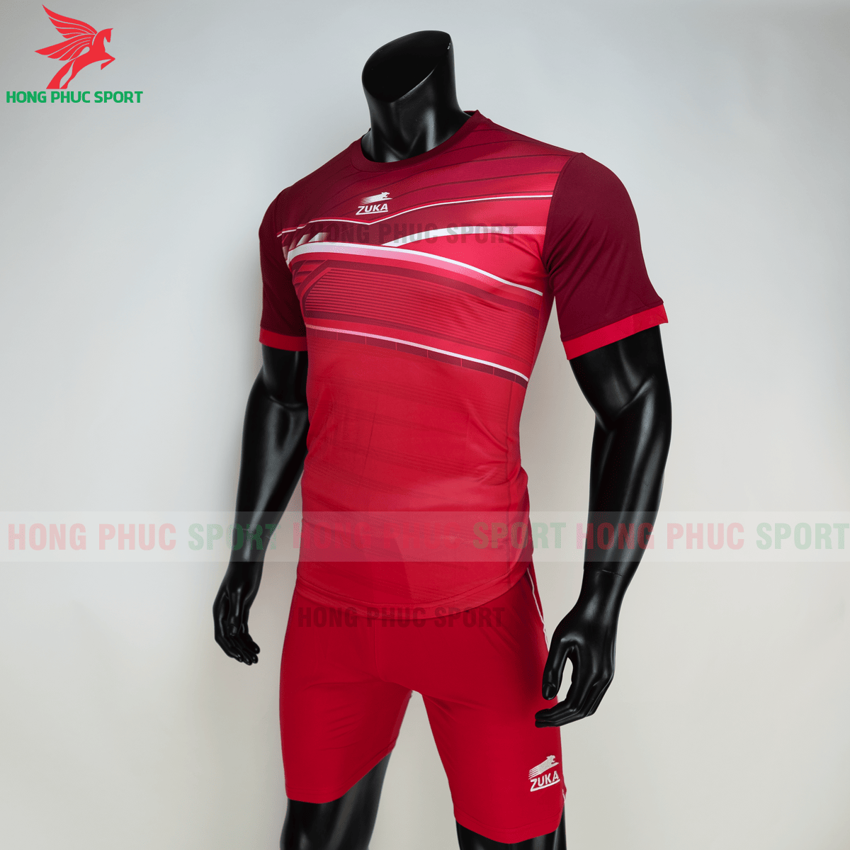 Áo đá banh không logo ZUKA 01 2021 màu Đỏ (trái)