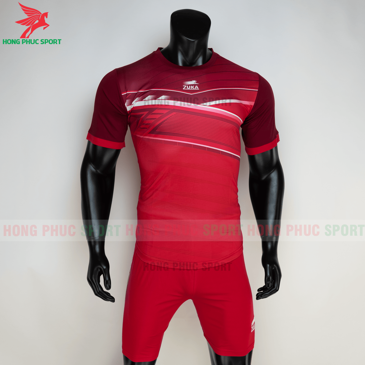 Áo đá banh không logo ZUKA 01 2021 màu Đỏ (trước)