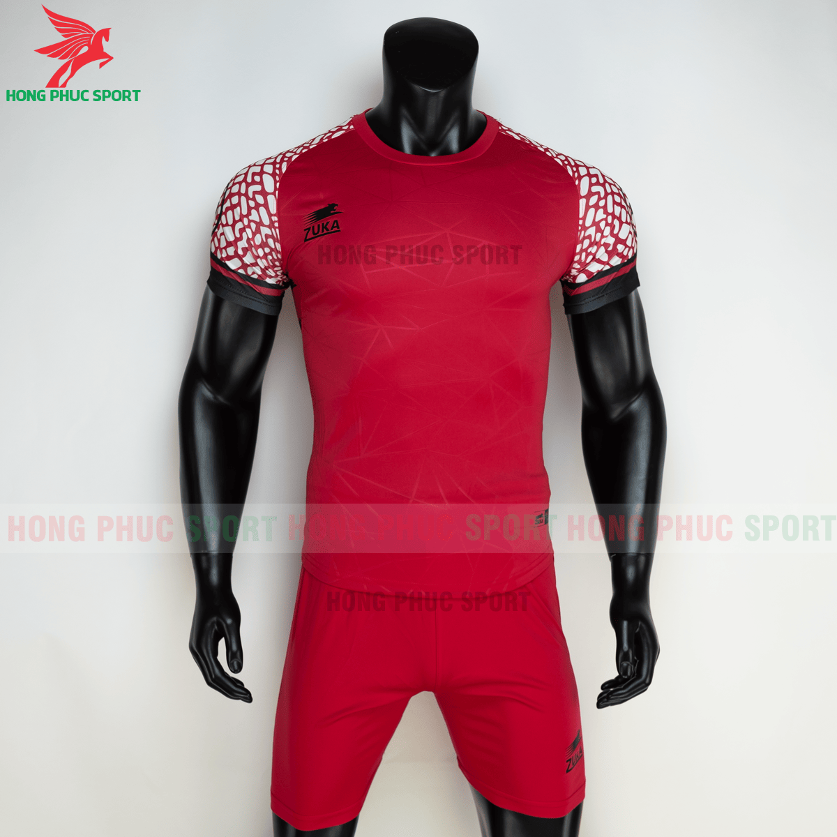 Áo đá banh không logo ZUKA 02 2021 màu Đỏ (trước)
