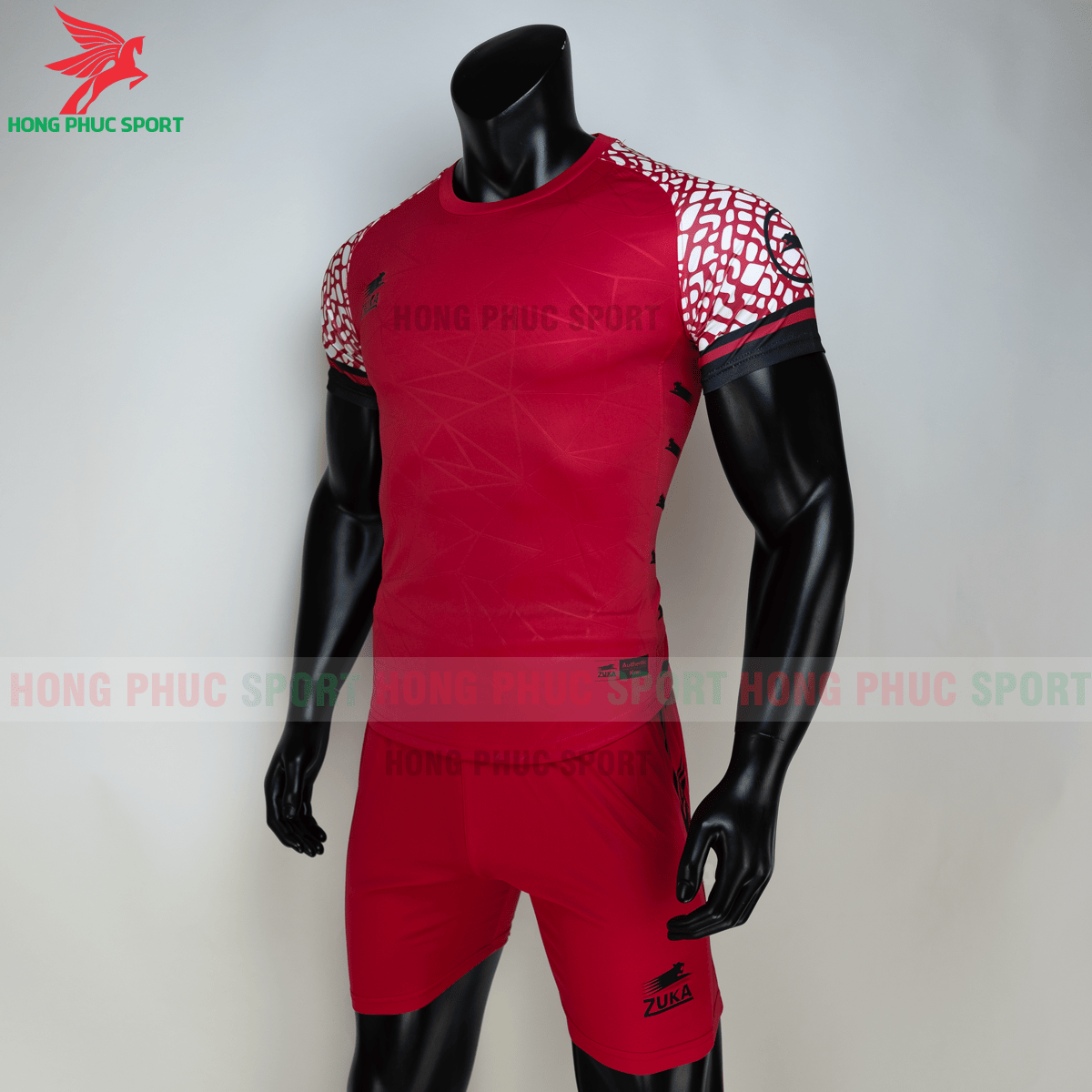 Áo đá banh không logo ZUKA 02 2021 màu Đỏ (trái)