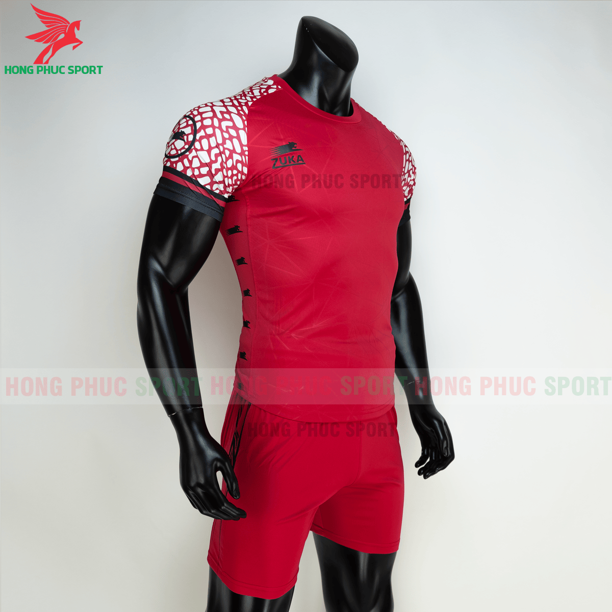 Áo đá banh không logo ZUKA 02 2021 màu Đỏ (phải)