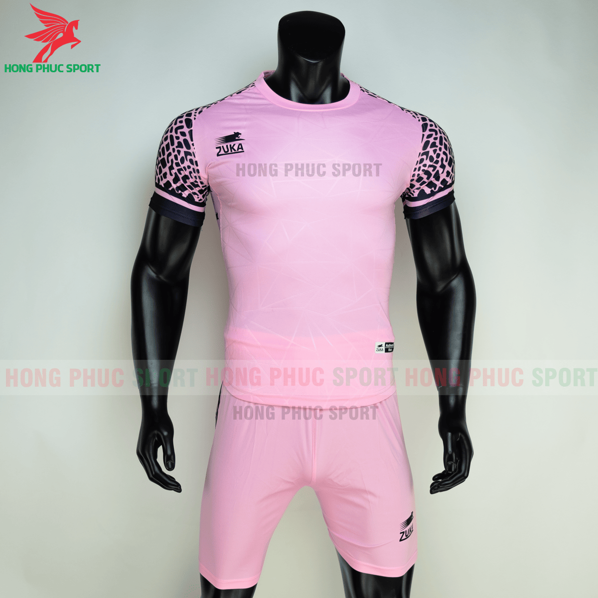 Áo đá banh không logo ZUKA 02 2021 màu Hồng (trước)