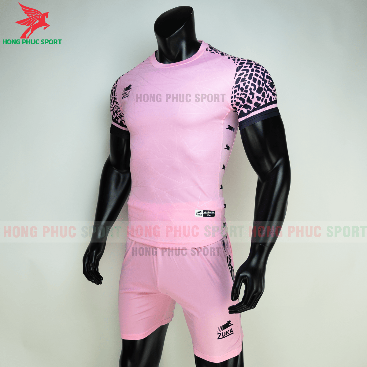 Áo đá banh không logo ZUKA 02 2021 màu Hồng (trái)