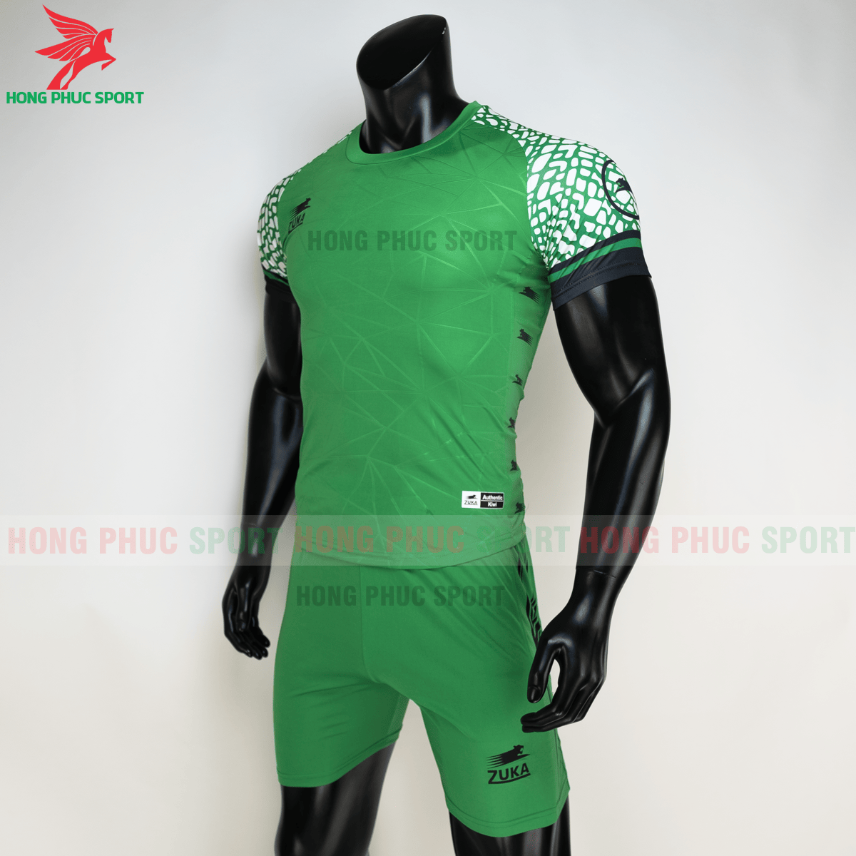 Áo đá banh không logo ZUKA 02 2021 màu Xanh lá (trái)