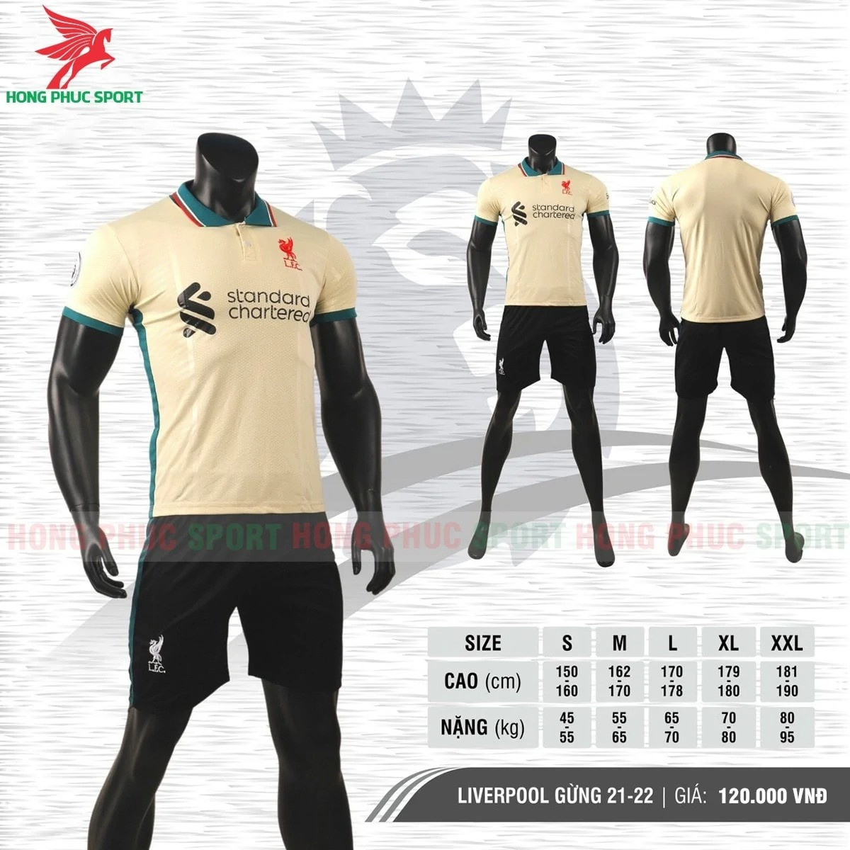 BỘ QUẦN ÁO BÓNG ĐÁ LIVERPOOL 2021 2022 SÂN KHÁCH – THUN LẠNH CAO CẤP