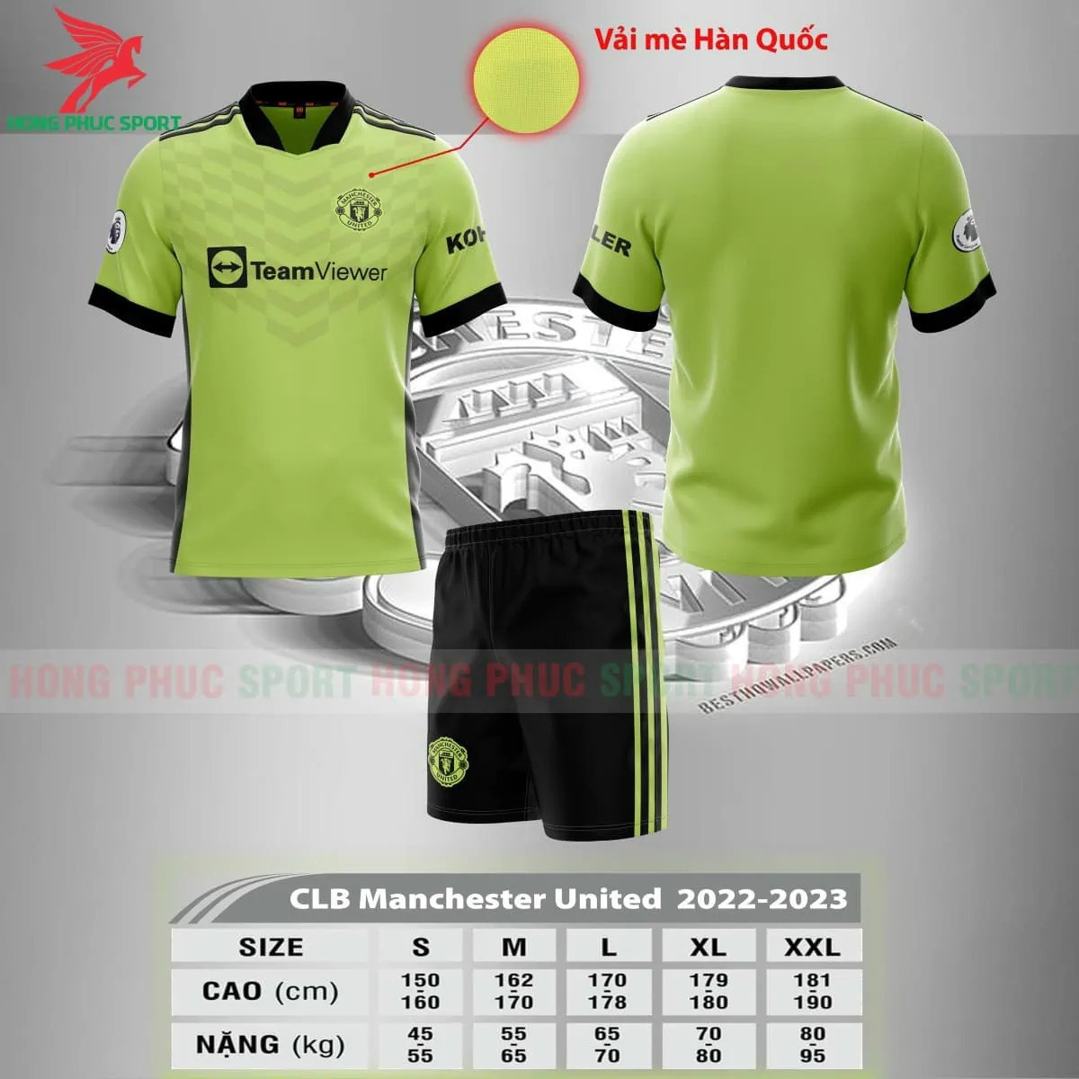BỘ QUẦN ÁO BÓNG ĐÁ MANCHESTER UNITED 2022 2023 MẪU THỨ 3 - VẢI MÈ LỤC GIÁC