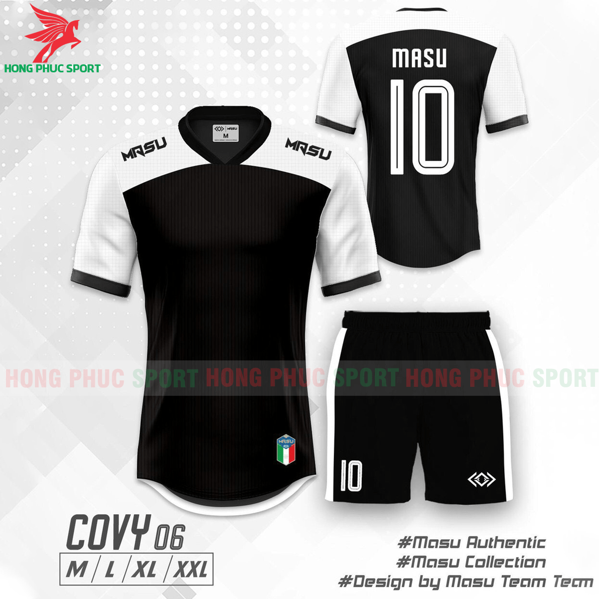BỘ QUẦN ÁO ĐẤU KHÔNG LOGO MASU COVY 2021 MẪU 06 MÀU ĐEN - HÀNG VIỆT NAM