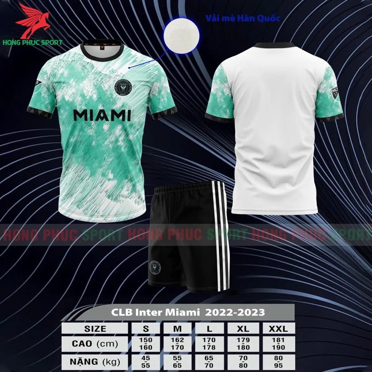 BỘ QUẦN ÁO BÓNG ĐÁ INTER MIAMI 2022 2023 XANH RÊU - VẢI MÈ HÀN QUỐC
