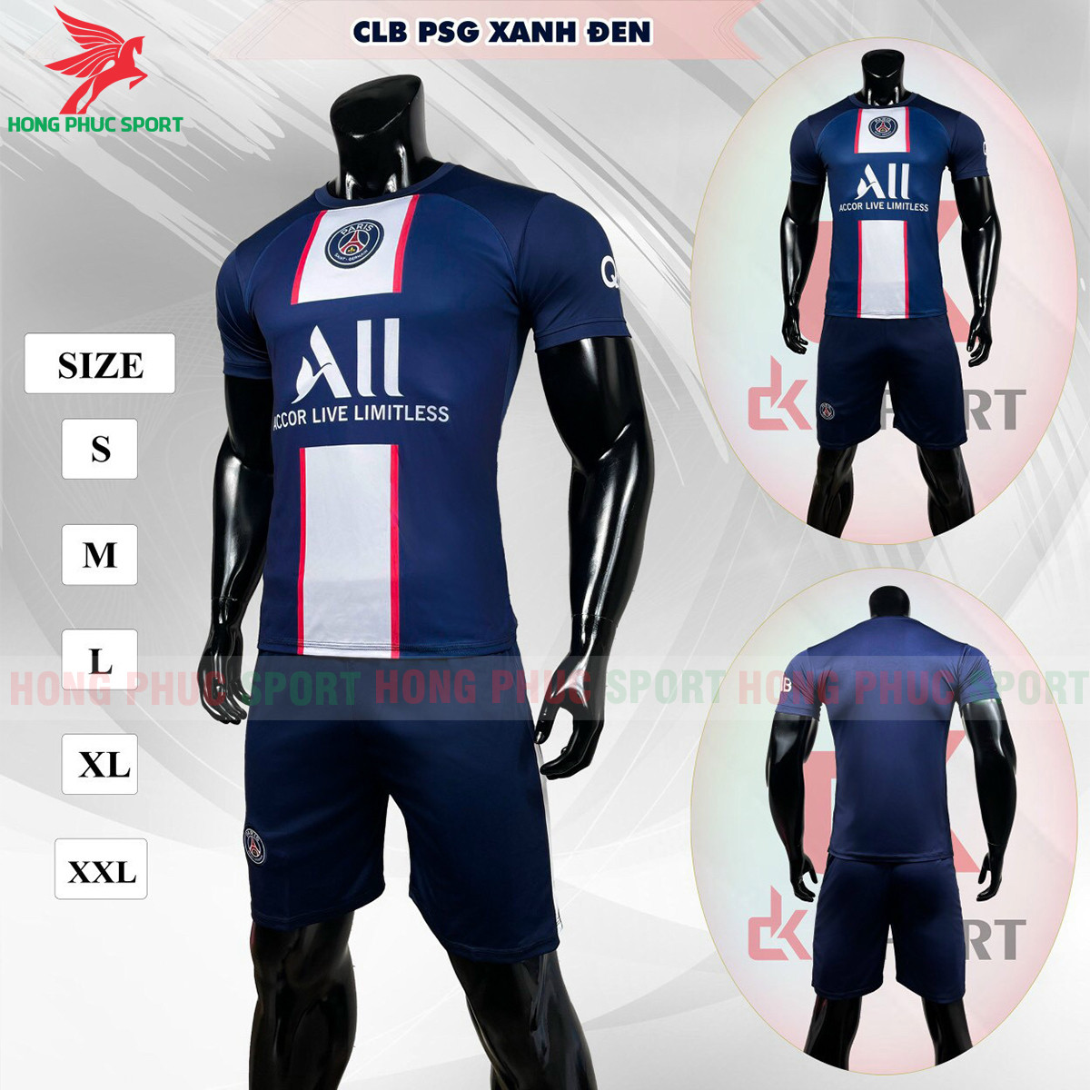 BỘ QUẦN ÁO BÓNG ĐÁ PARIS SAINT-GERMAIN 2022 2023 SÂN NHÀ – THUN LẠNH CAO CẤP