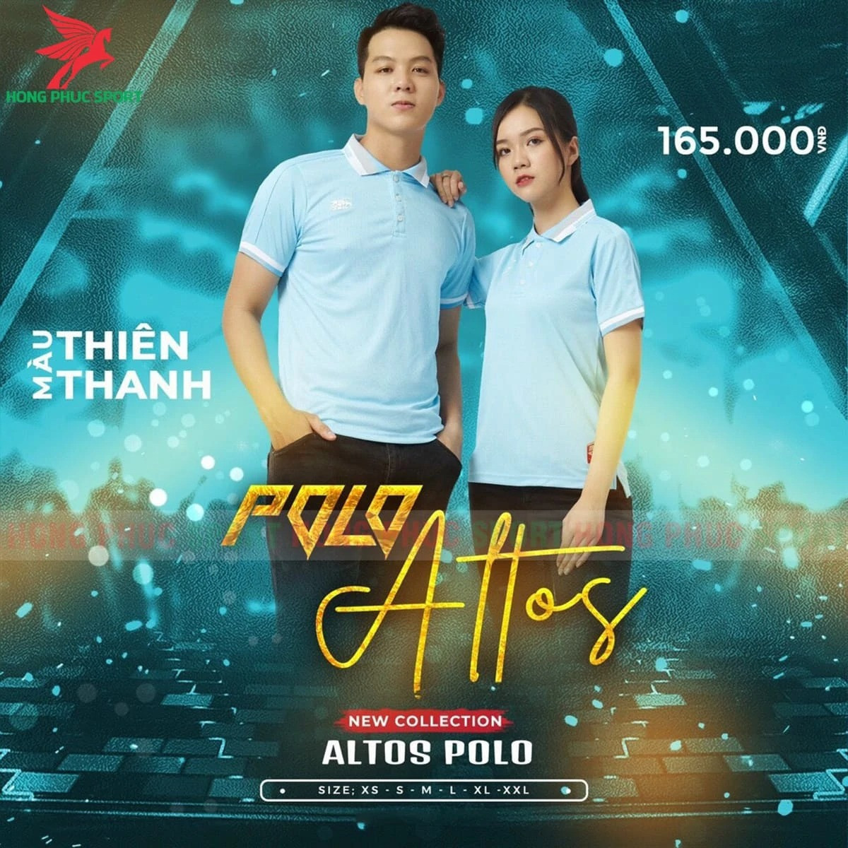 BỘ QUẦN ÁO KHÔNG LOGO RIKI POLO ALTOS XANH THIÊN THANH - THUN LẠNH CAO CẤP