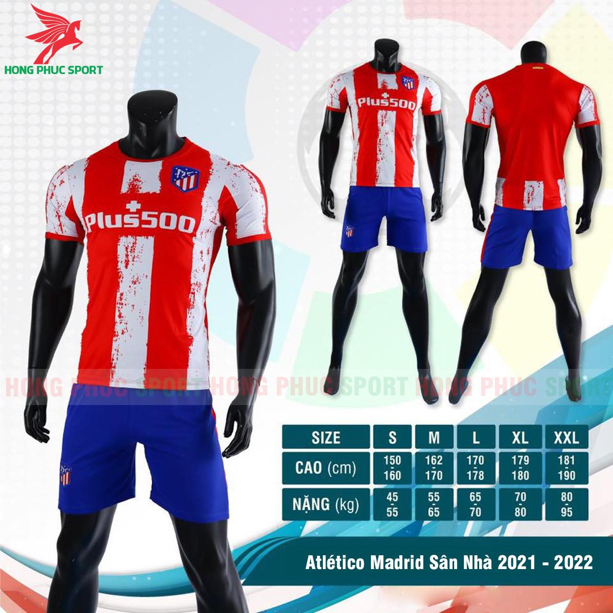 BỘ QUẦN ÁO ĐẤU ATLETICO MADRID 2021 2022 SÂN NHÀ - THUN LẠNH CAO CẤP