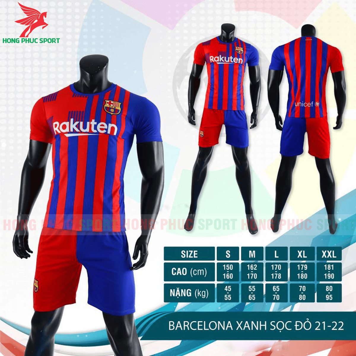 BỘ QUẦN ÁO ĐẤU BARCELONA 2021 2022 SÂN NHÀ - THUN LẠNH CAO CẤP