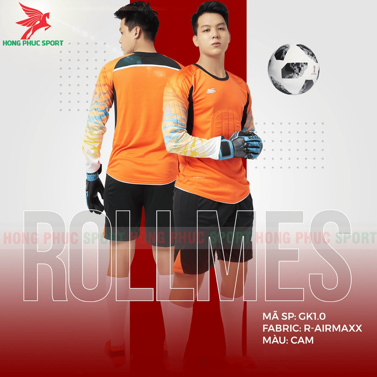 BỘ QUẦN ÁO ĐẤU THỦ MÔN RIKI ROLLMES 2021 MÀU CAM - HÀNG VIỆT NAM