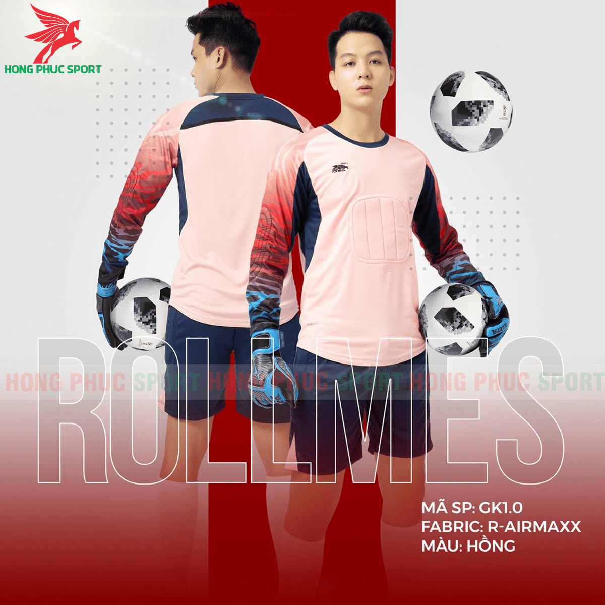 BỘ QUẦN ÁO ĐẤU THỦ MÔN RIKI ROLLMES 2021 MÀU HỒNG - HÀNG VIỆT NAM