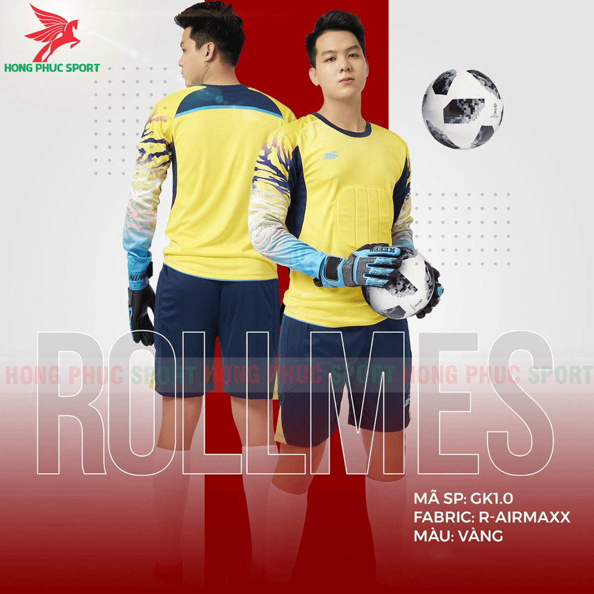 BỘ QUẦN ÁO ĐẤU THỦ MÔN RIKI ROLLMES 2021 MÀU VÀNG - HÀNG VIỆT NAM