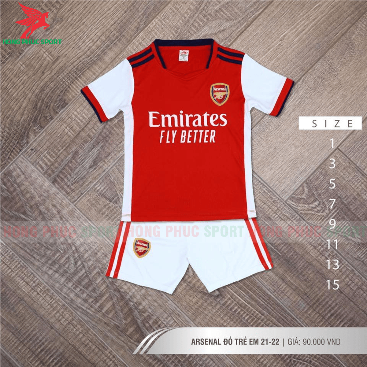 Áo đấu trẻ em Arsenal 2021 2022 sân nhà