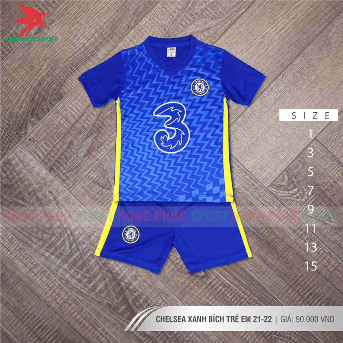 BỘ QUẦN ÁO ĐẤU TRẺ EM CHELSEA 2021 2022 SÂN NHÀ - THUN LẠNH CAO CẤP