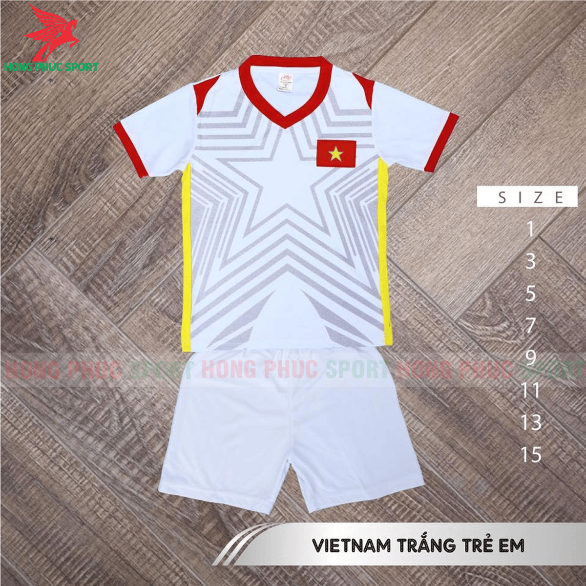 BỘ QUẦN ÁO ĐẤU TRẺ EM TUYỂN VIỆT NAM 2021 2022 SÂN KHÁCH - THUN LẠNH CAO CẤP
