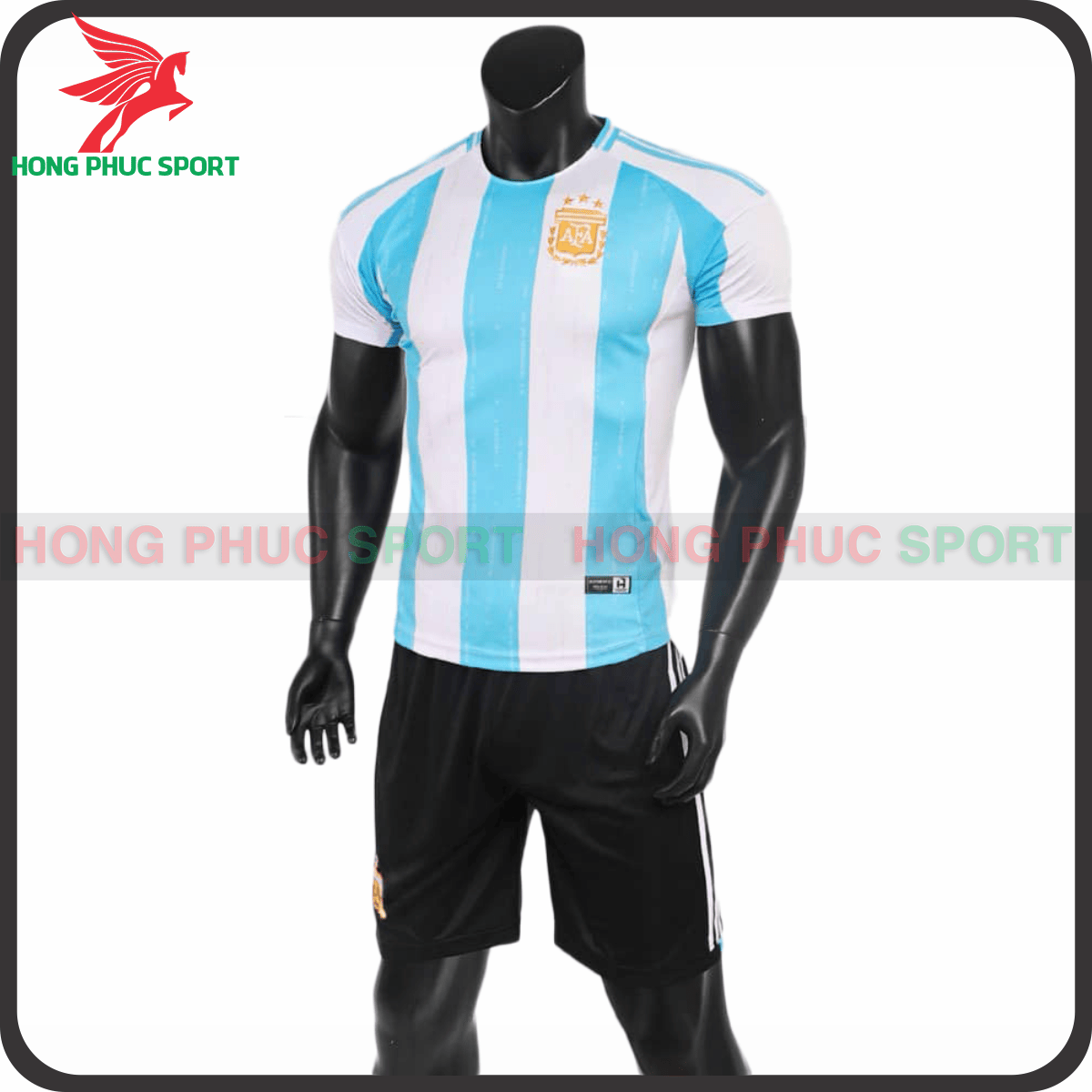 BỘ QUẦN ÁO BÓNG ĐÁ ARGENTINA EURO 2024 SOC XANH TRẮNG - THUN LẠNH CAO CẤP