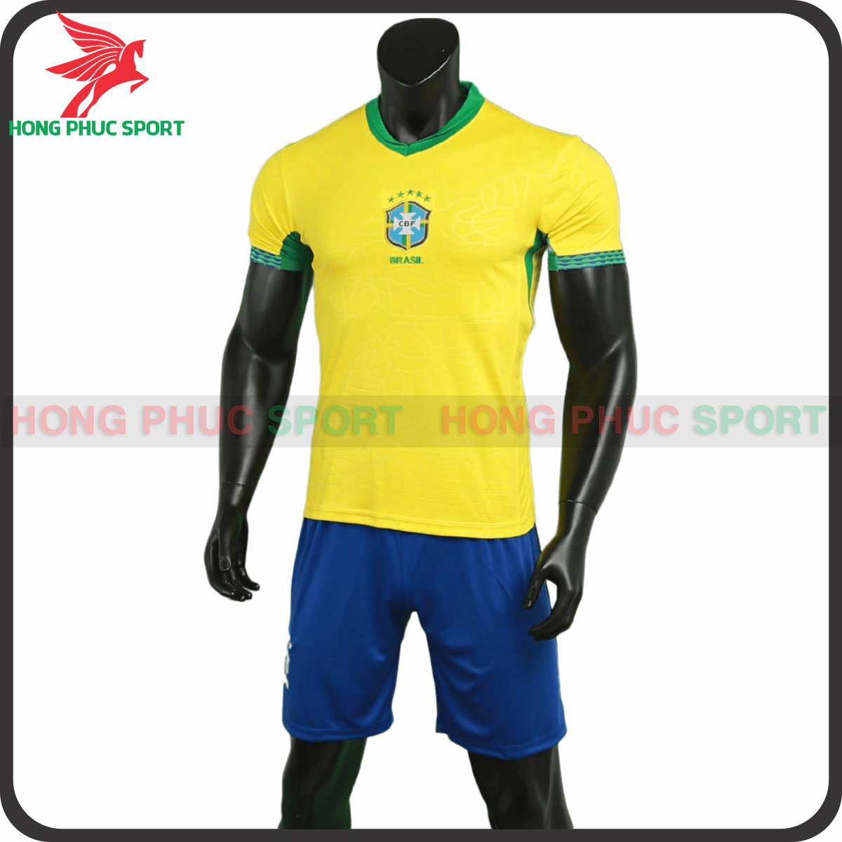 BỘ QUẦN ÁO BÓNG ĐÁ TUYỂN BRAZIL EURO 2024 SÂN NHÀ - THUN LẠNH CAO CẤP