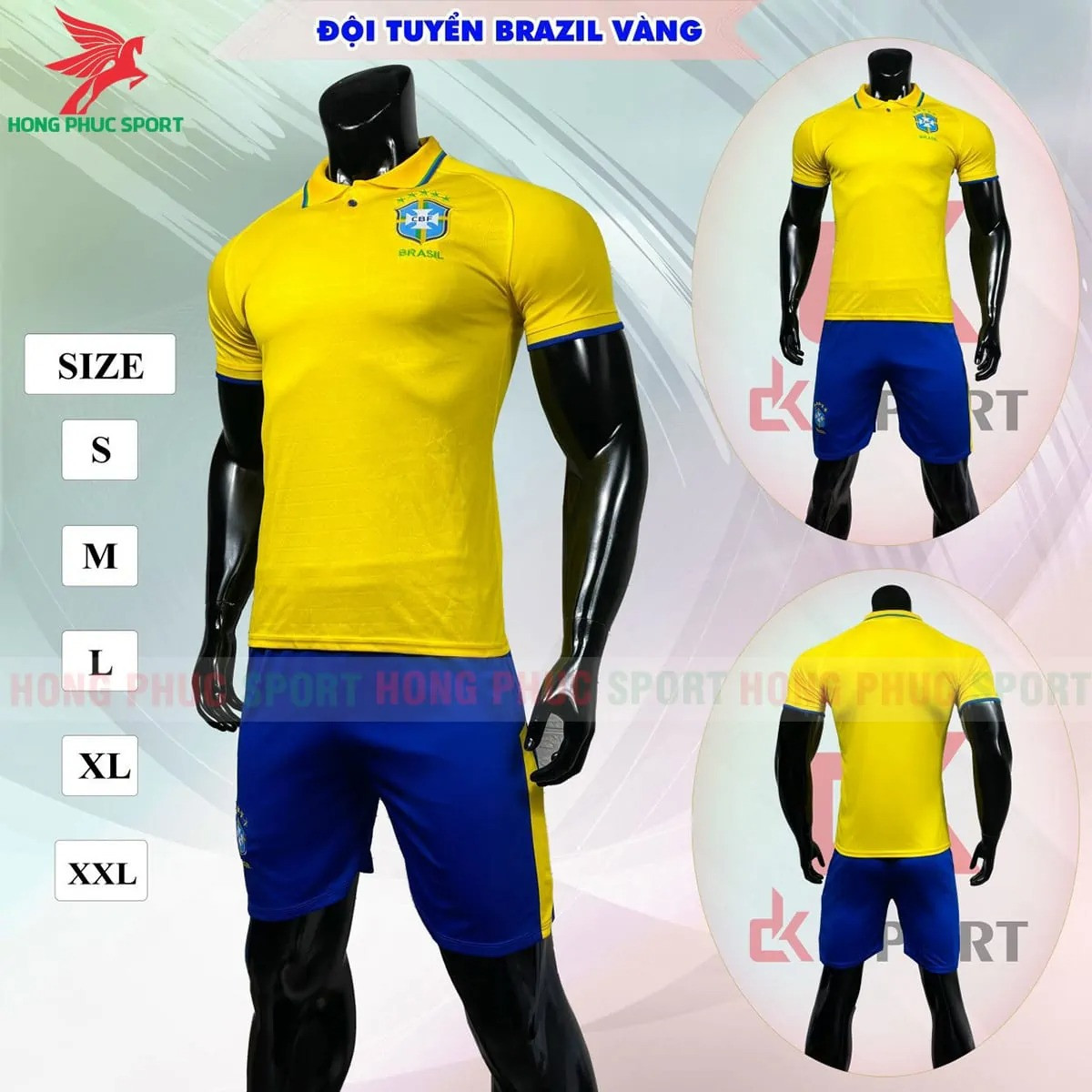 BỘ QUẦN ÁO BÓNG ĐÁ TUYỂN BRAZIL 2022 SÂN NHÀ - THUN LẠNH CAO CẤP