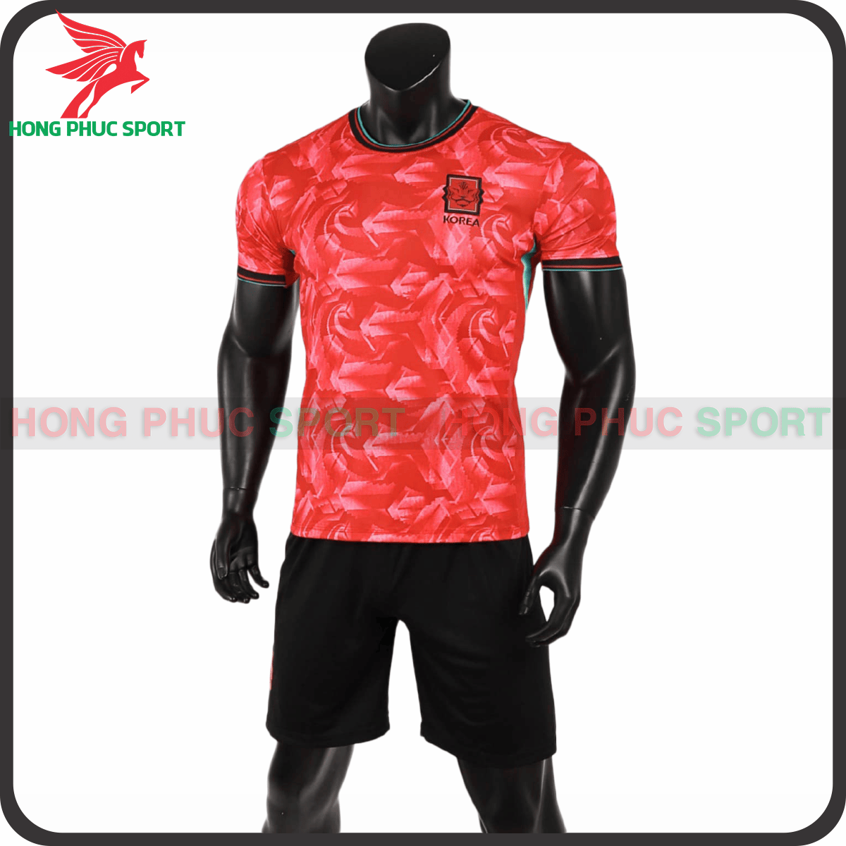 BỘ QUẦN ÁO BÓNG ĐÁ TUYỂN HÀN QUỐC 2024 ĐỎ CAM - THUN LẠNH CAO CẤP