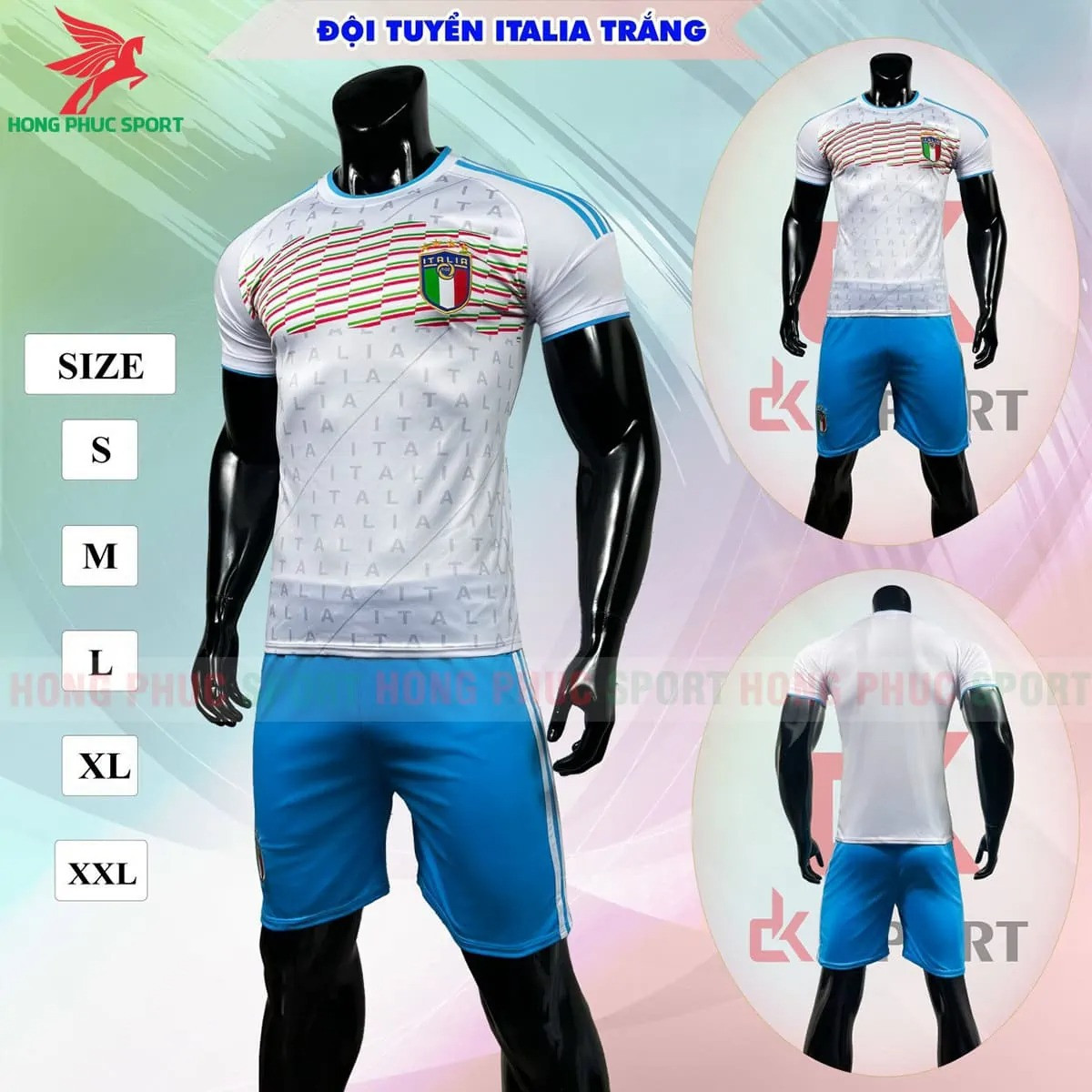 Bộ quần áo bóng đá tuyển Italy 2022 sân khách - thun lạnh cao cấp