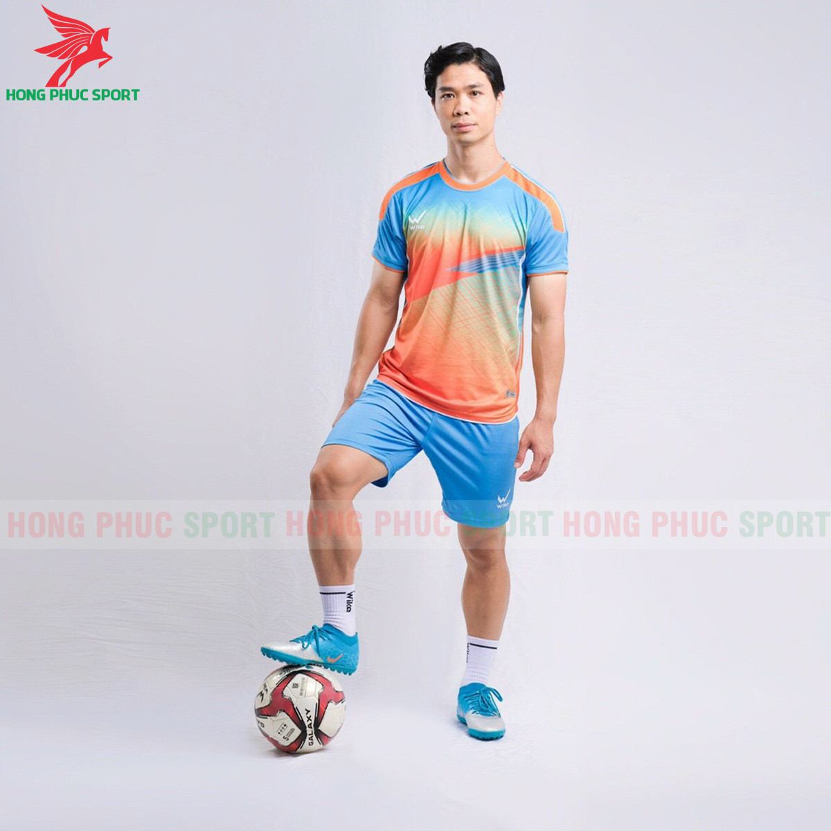 BỘ QUẦN ÁO ĐẤU KHÔNG LOGO WIKA CP10 CAM - VẢI THUN WIKAROTEX