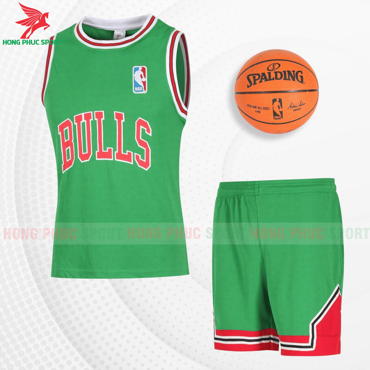 Quần áo bóng rổ Bulls 2021 màu xanh lá 
