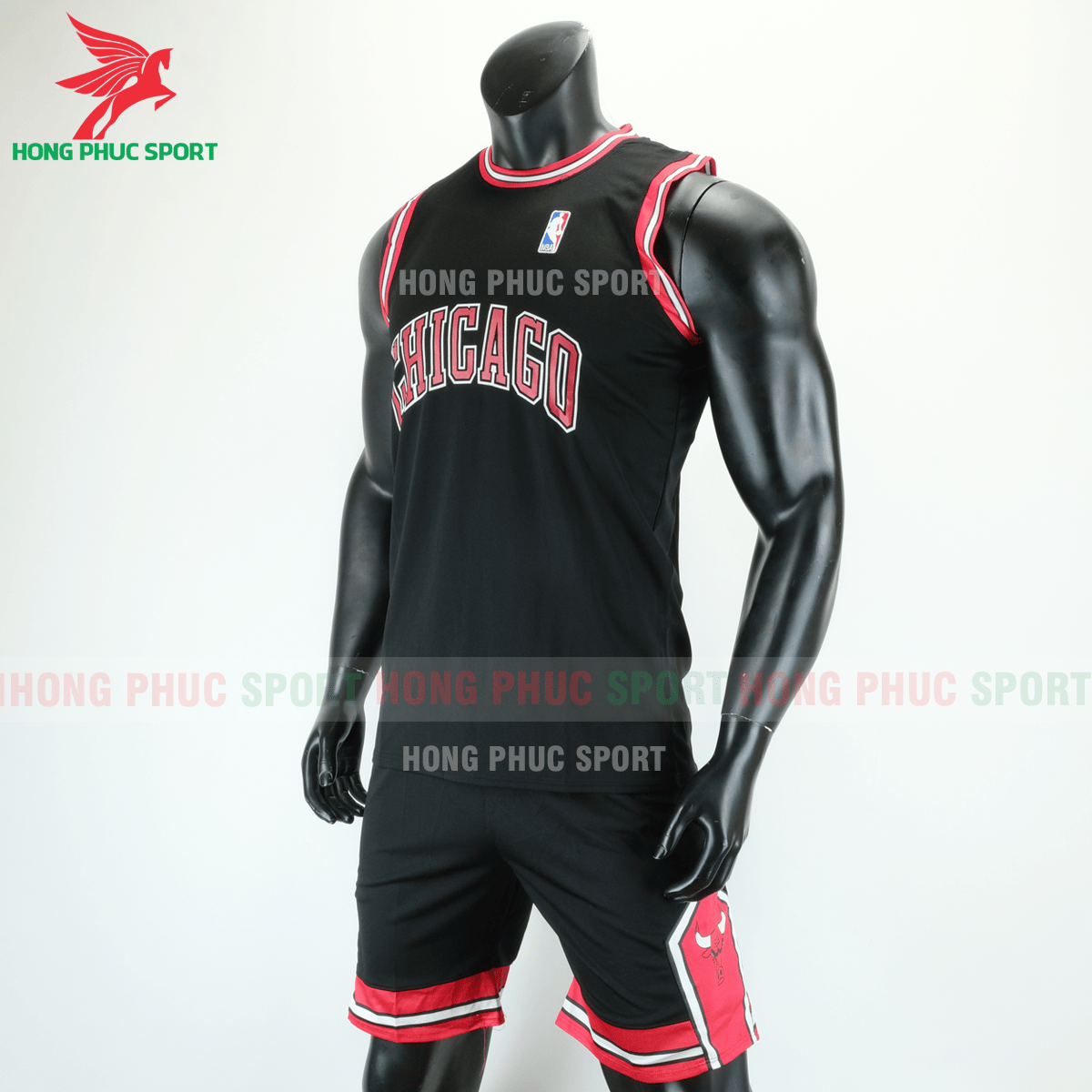 BỘ QUẦN ÁO THI ĐẤU BÓNG RỔ BULLS 2020 MÀU ĐEN