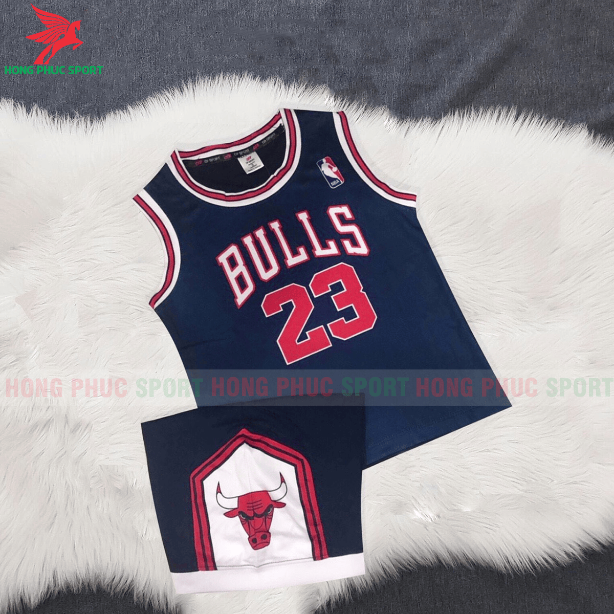 BỘ QUẦN ÁO THI ĐẤU BÓNG RỔ CHO TRẺ EM CP BULLS 2020 MÀU XANH