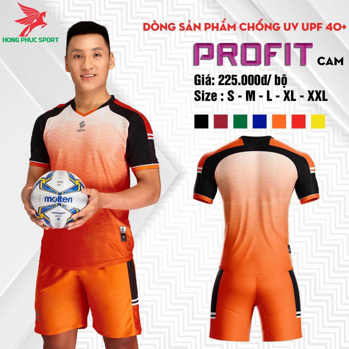 Áo đá banh không logo CP EGAN PROFIT 2021 màu Cam