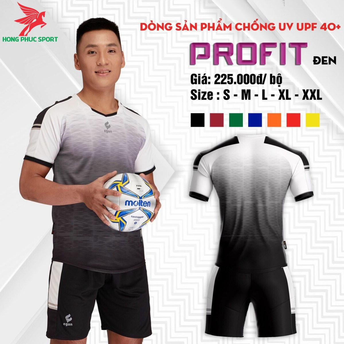 Áo đá banh không logo CP EGAN PROFIT 2021 màu Đen