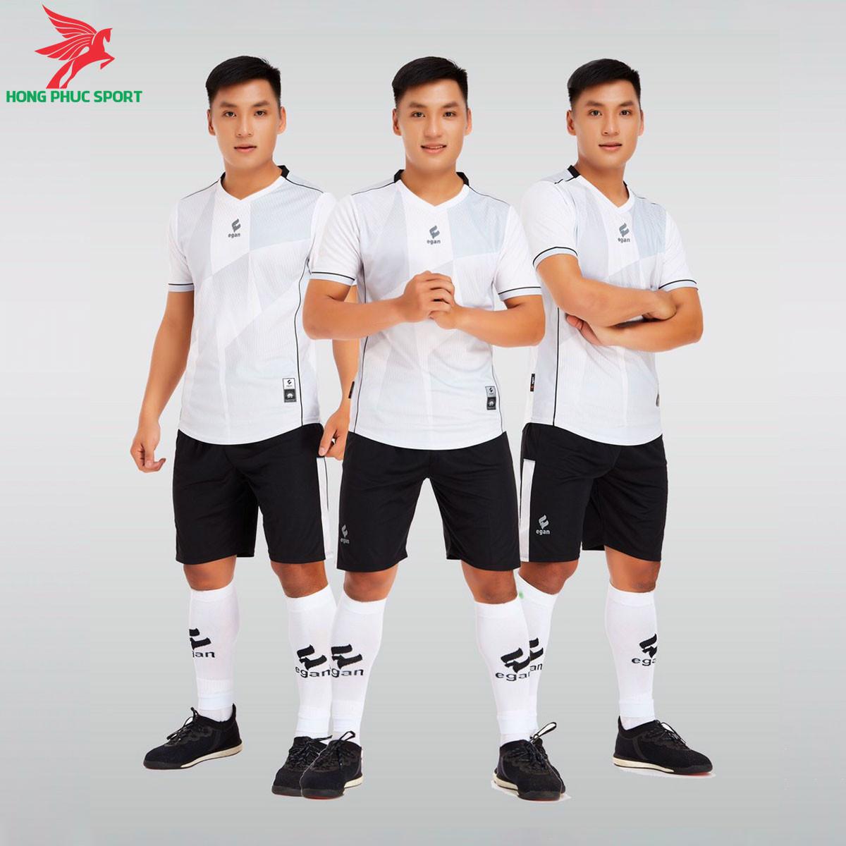 Áo đá banh không logo CP EGAN VICTORY 2021 màu Trắng 