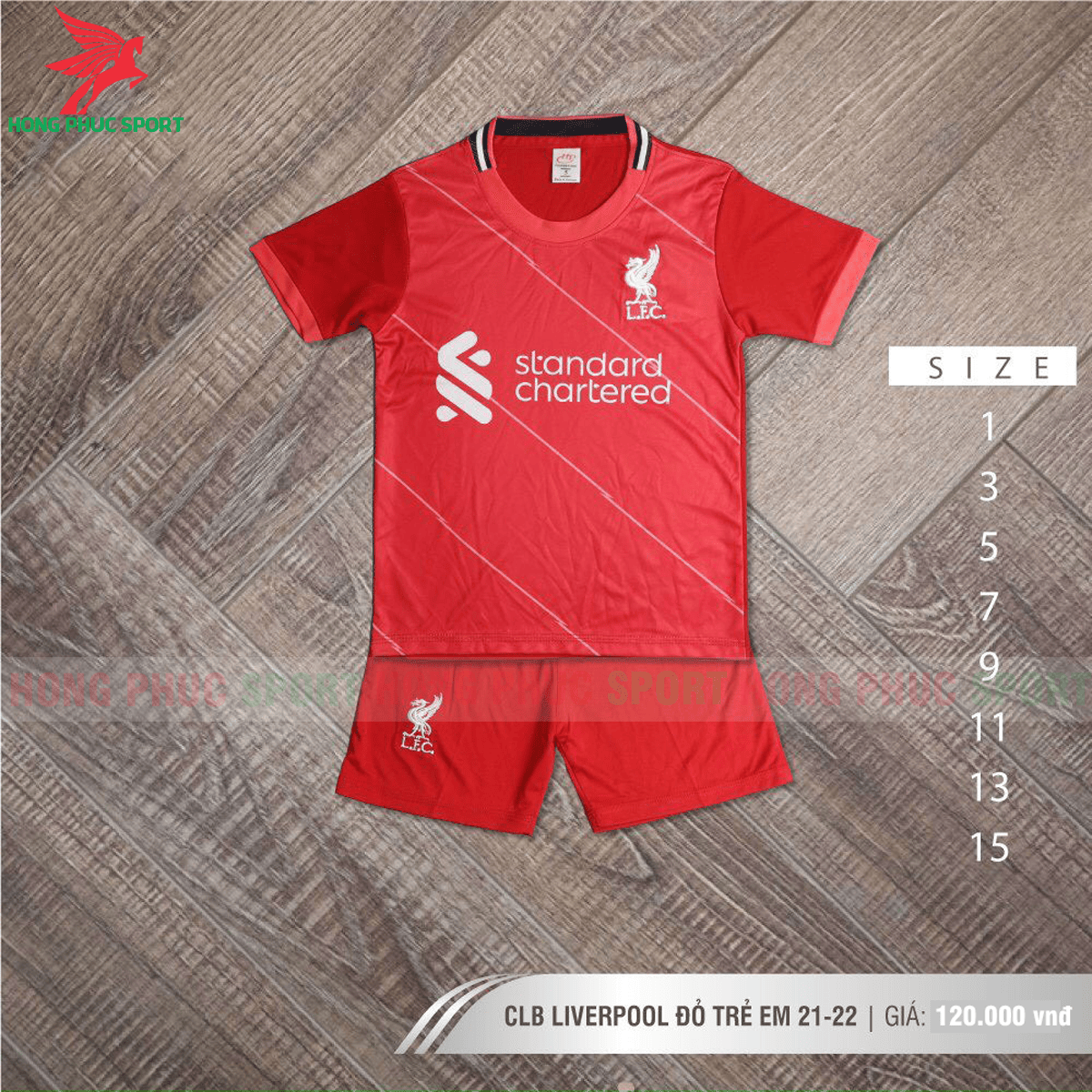 BỘ QUẦN ÁO ĐẤU TRẺ EM LIVERPOOL 2021 2022 SÂN NHÀ - THUN LẠNH CAO CẤP