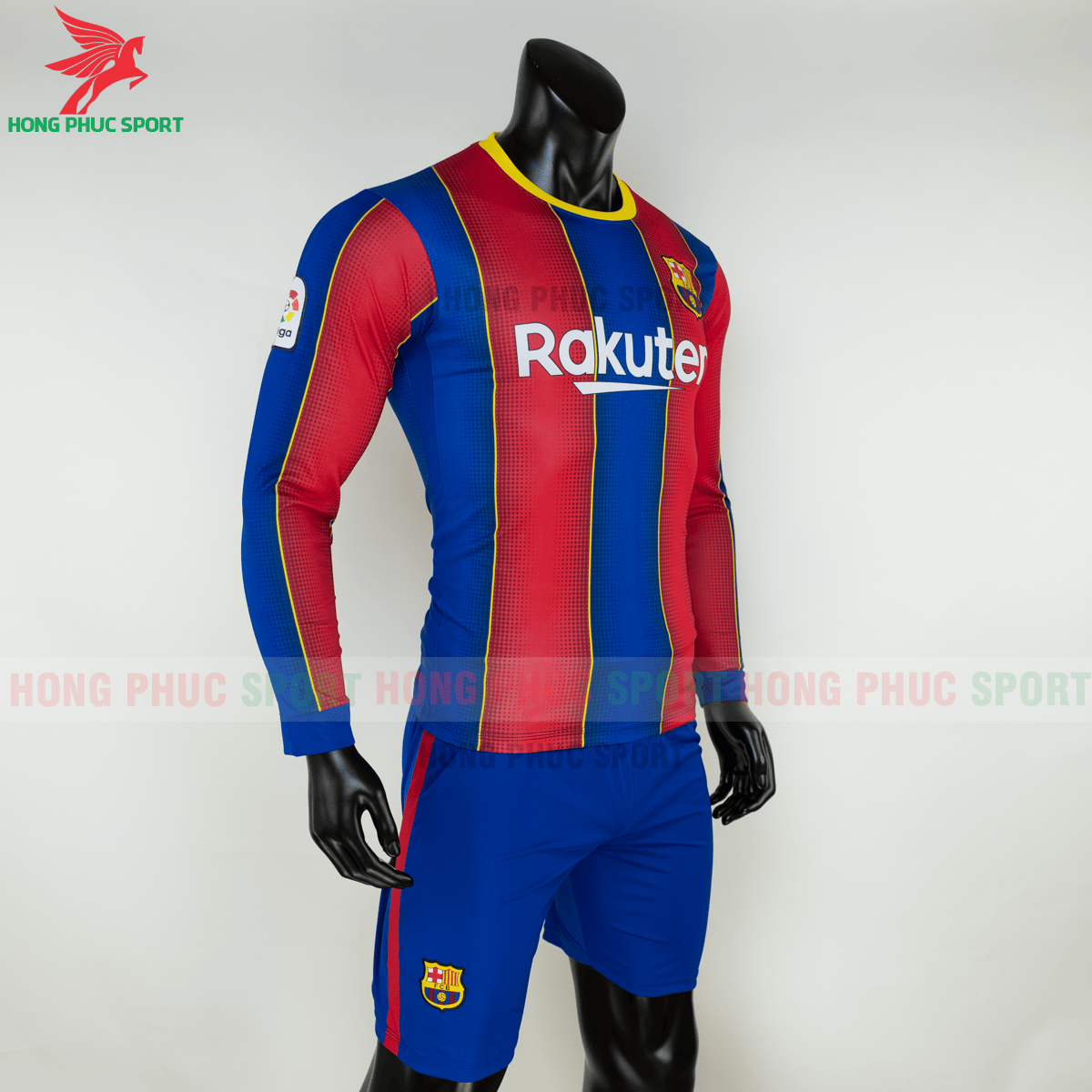 BỘ QUẦN ÁO ĐẤU DÀI TAY BARCELONA 2020 2021 SÂN NHÀ - THUN LẠNH CAO CẤP