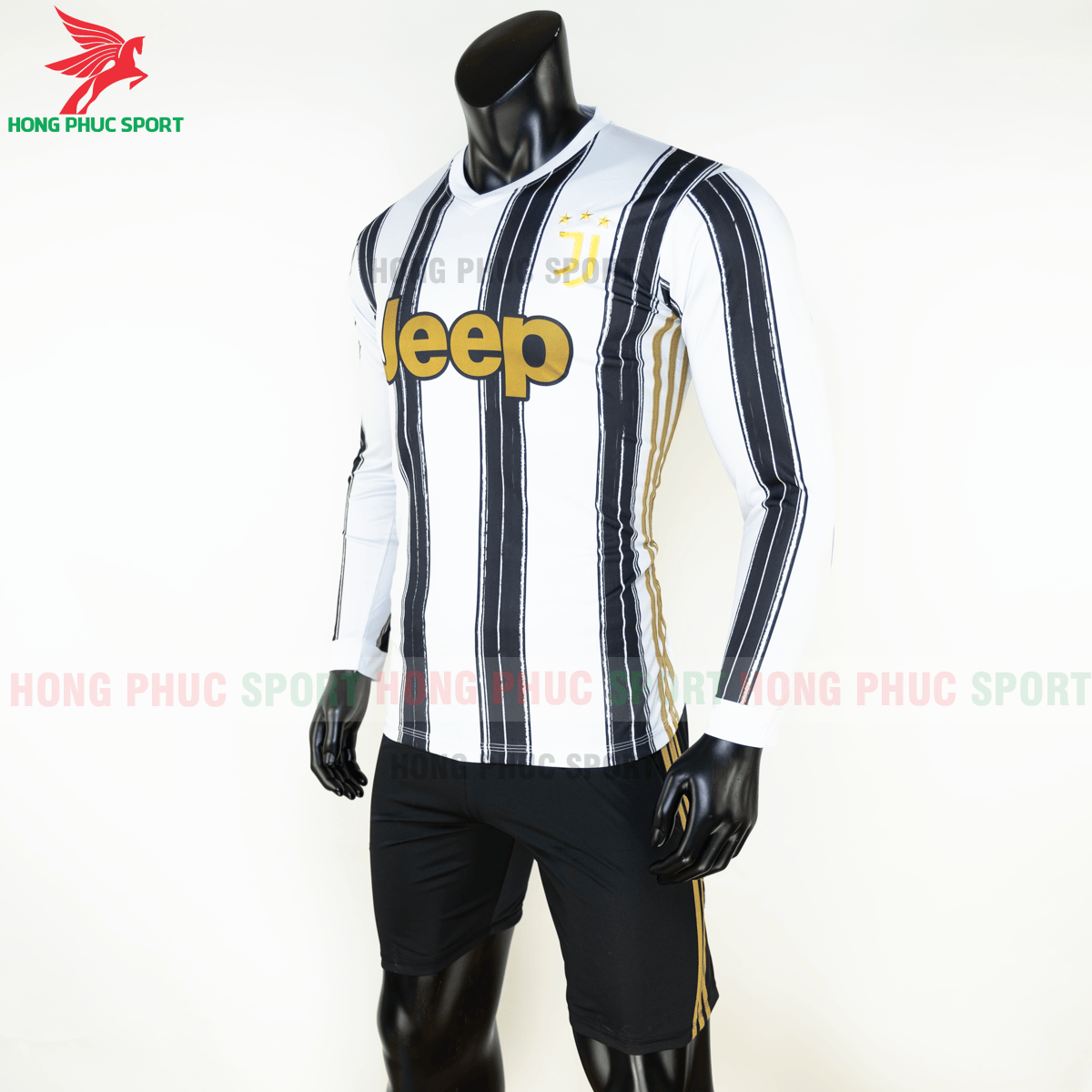 Áo đấu dài tay Juventus 2020 2021 sân nhà (trái)