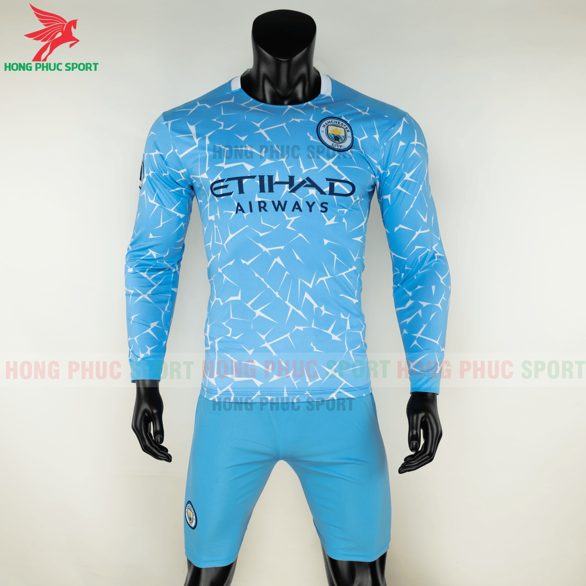 Áo đấu dài tay Manchester City 2020 2021 sân nhà (trước)