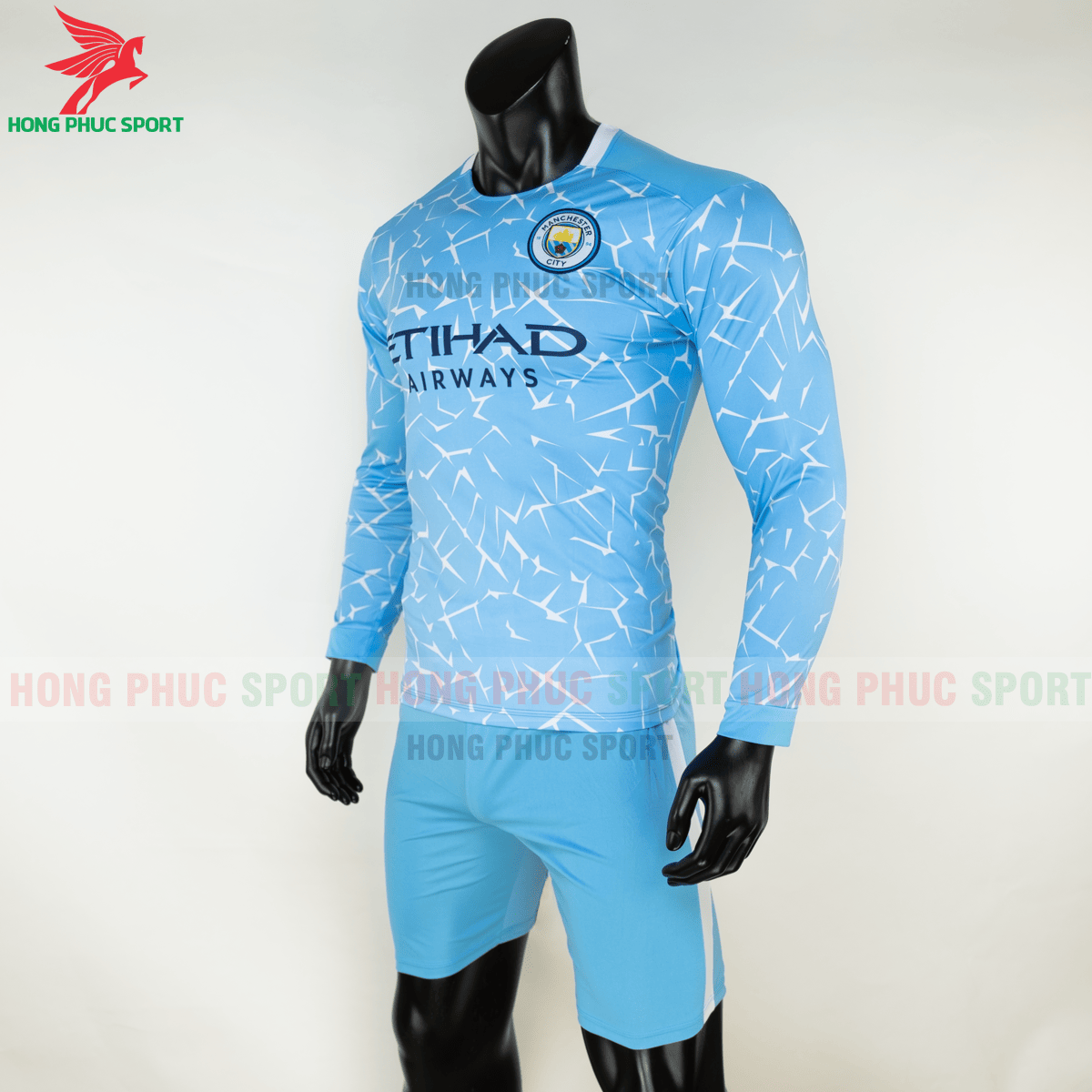 Áo đấu dài tay Manchester City 2020 2021 sân nhà (trái)