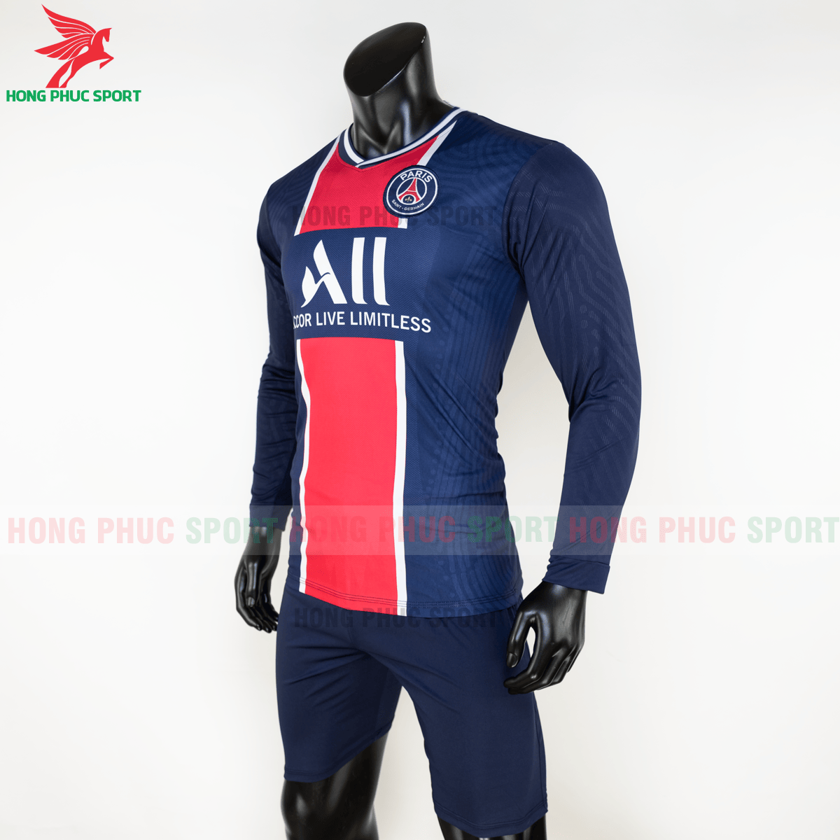 Áo đấu dài tay PSG 2020 2021 sân nhà (trái)