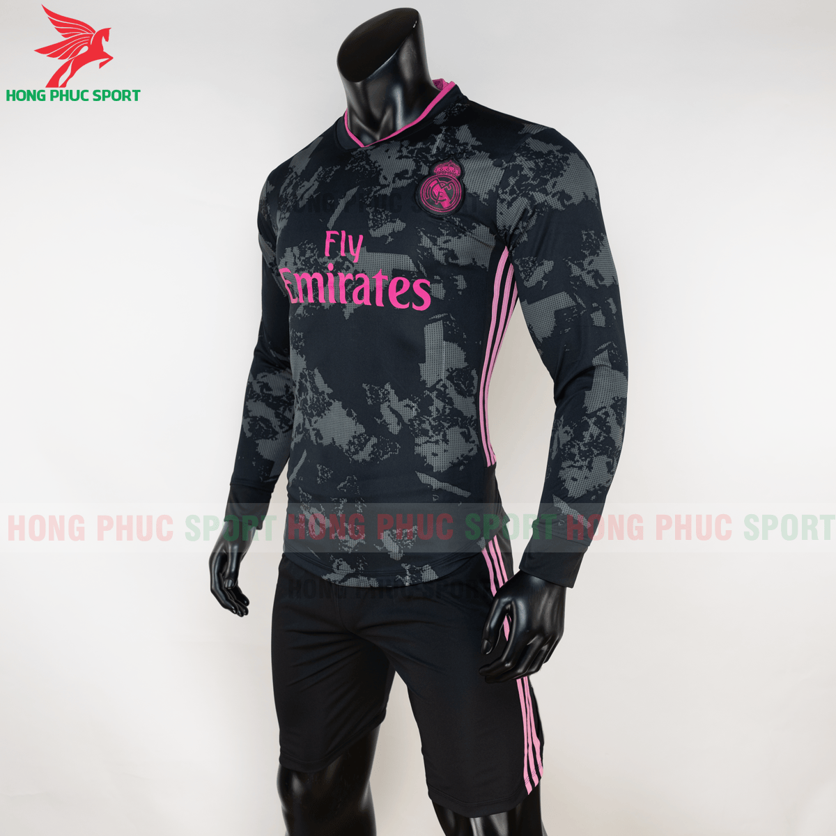 Áo đấu dài tay Real Madrid 2020 2021 mẫu thứ 3 (trái)