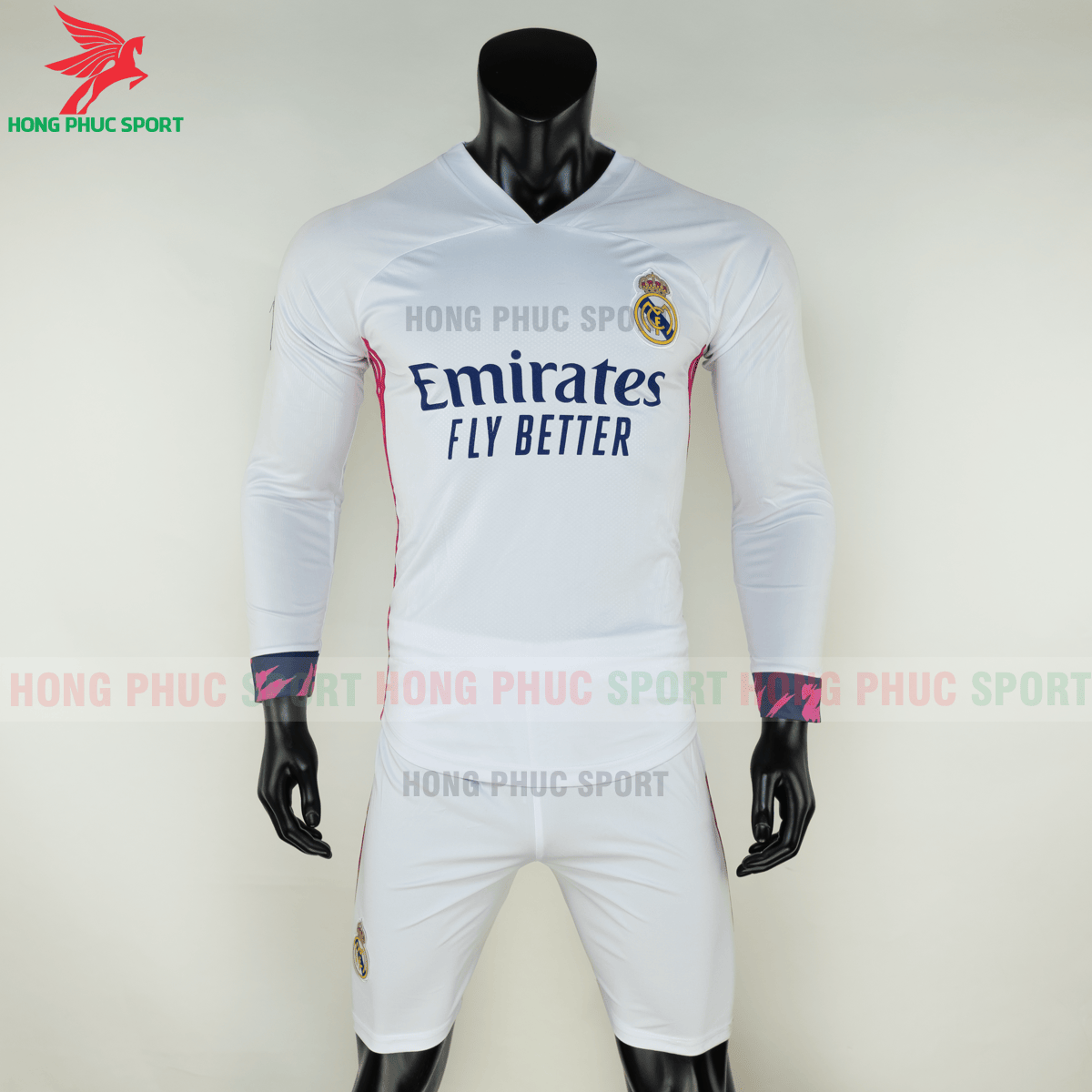 Áo đấu dài tay Real Madrid 2020 2021 sân nhà (trước)