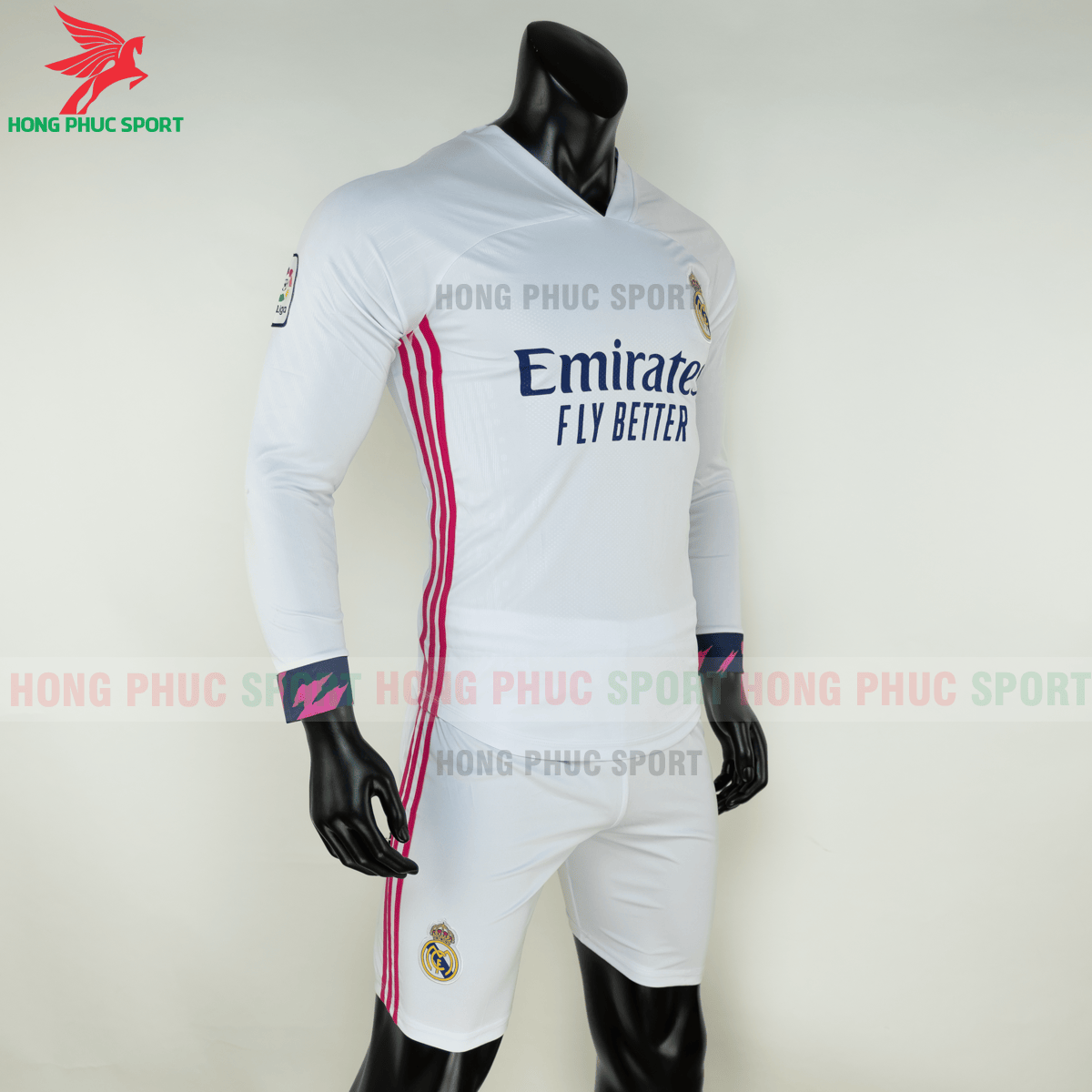 BỘ QUẦN ÁO ĐẤU DÀI TAY REAL MADRID 2020 2021 SÂN NHÀ - THUN LẠNH CAO CẤP