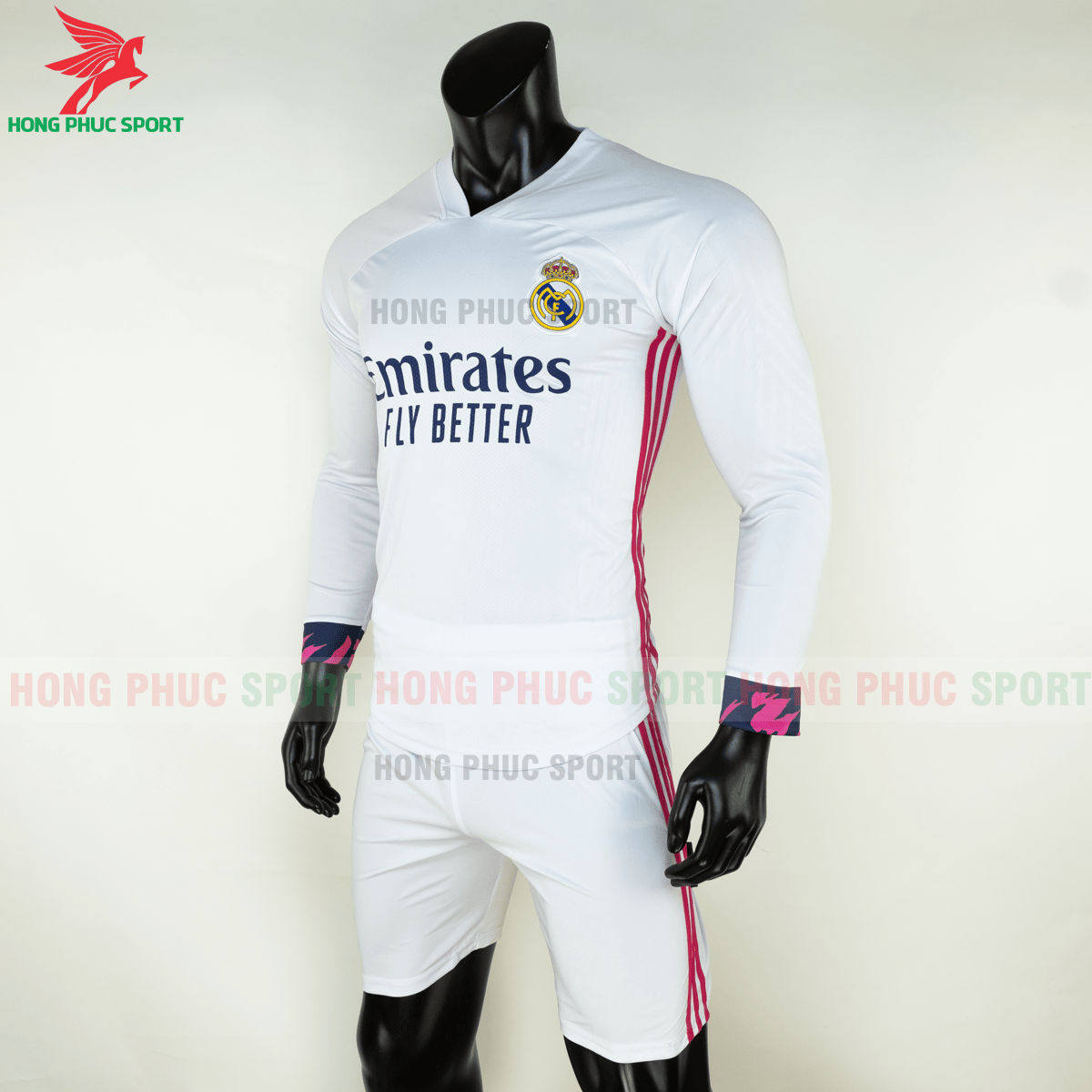 Áo đấu dài tay Real Madrid 2020 2021 sân nhà (trái)