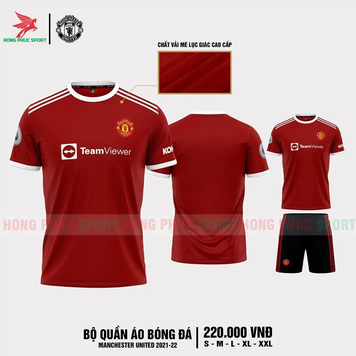 BỘ QUẦN ÁO ĐẤU MANCHESTER UNITED 2021 2022 SÂN NHÀ - MÈ LỤC GIÁC