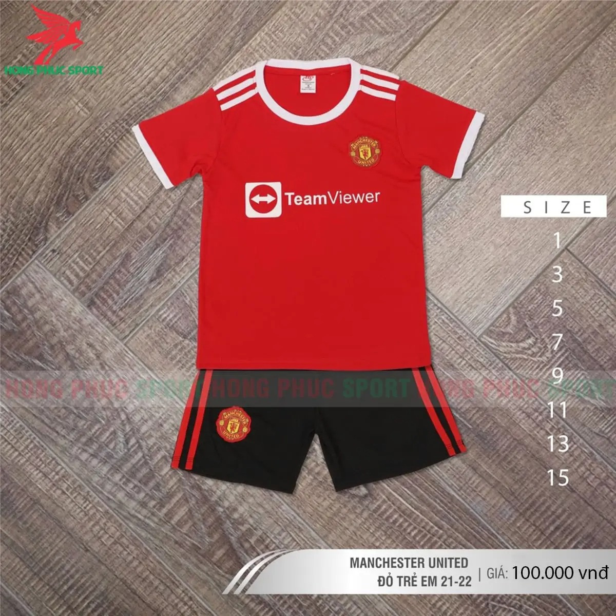 Bộ quần áo đấu trẻ em Manchester United 2021 2022 sân nhà